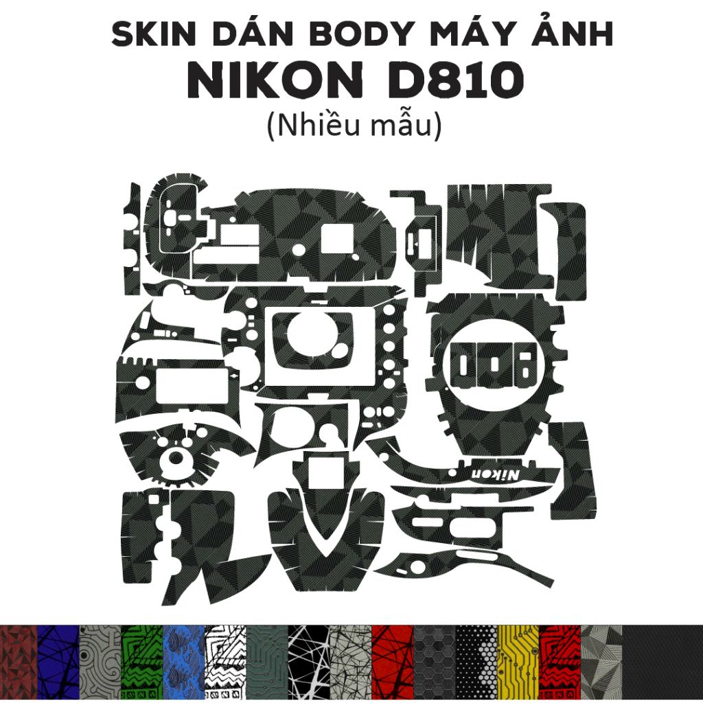 Skin 3M dán Nikon D810 (Nhiều mẫu) | Miếng film dán chống bám bẩn cho body máy Nikon D810