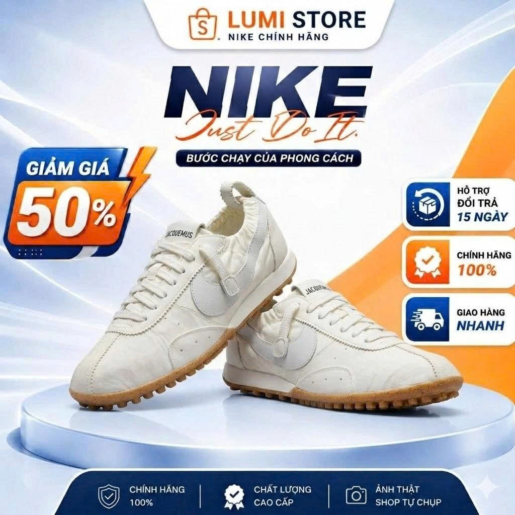 [LUMI STORE] Giày Nike Jacquemus Moon Shoe 'Soft Pearl'