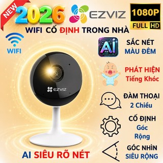 Camera wifi ezviz trong nhà h1c, c1c-b 2m 1080p góc siêu rộng, bảo hành chính hãng 24 tháng