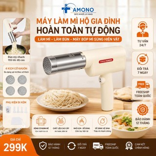 Máy Làm Mì Hộ Gia Đình Hoàn Toàn Tự Động Điện Nhỏ Cầm Tay Máy Làm Mì Làm Bún Máy Bóp Mì Súng Hiện Vật - AMONO