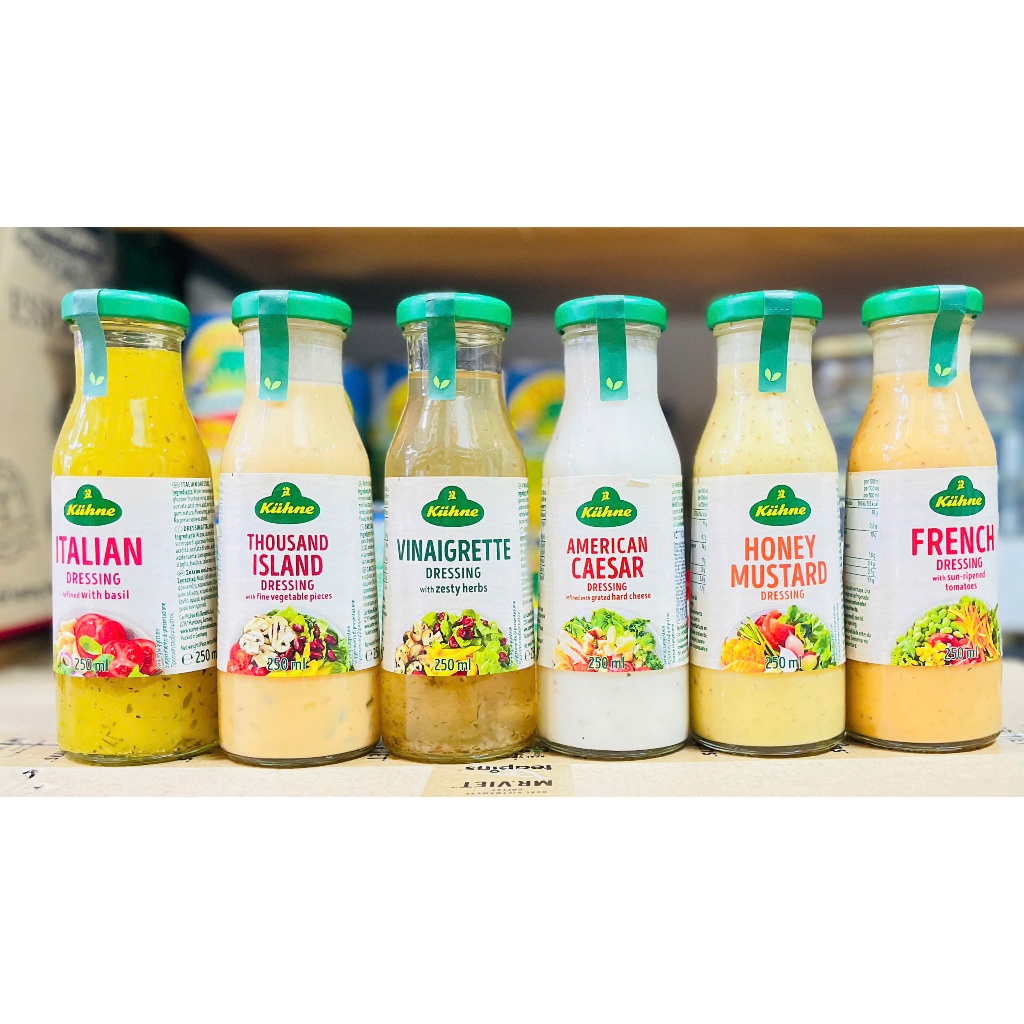 [Date 2027] Sốt Salad Kiihne Kuhne Đức 250ml  – Nước Sốt Trộn Salad - – Vinaigrette / Italian / Caes