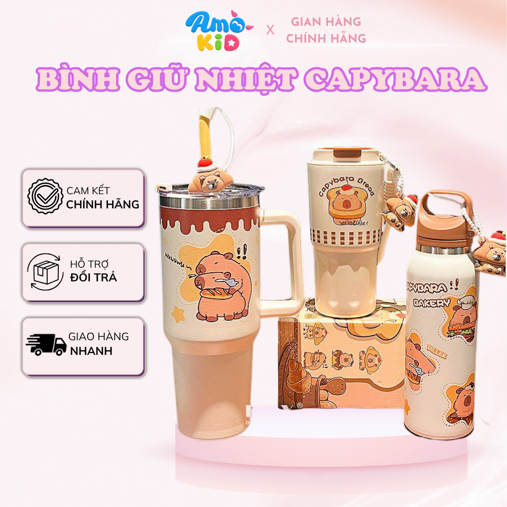 Bình Giữ Nhiệt Diller Capybara Inox 316/316L Giữ Nóng Lạnh Tốt, An Toàn
