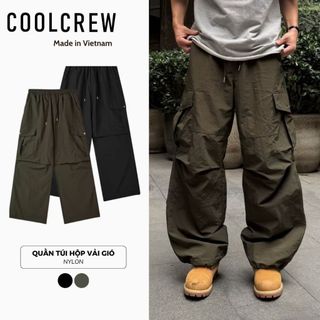 Quần Túi Hộp Vải Gió 𝐂𝐎𝐎𝐋𝐂𝐑𝐄𝐖 Cargo Pants Unisex Ống Rộng  Phong Cách Hàn Quốc QTD122