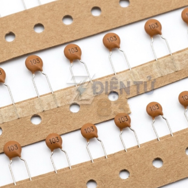 Tụ gốm loại tốt {SET 10 } chân cong đóng dây 104p / 47p / 22p / 101p / 681p