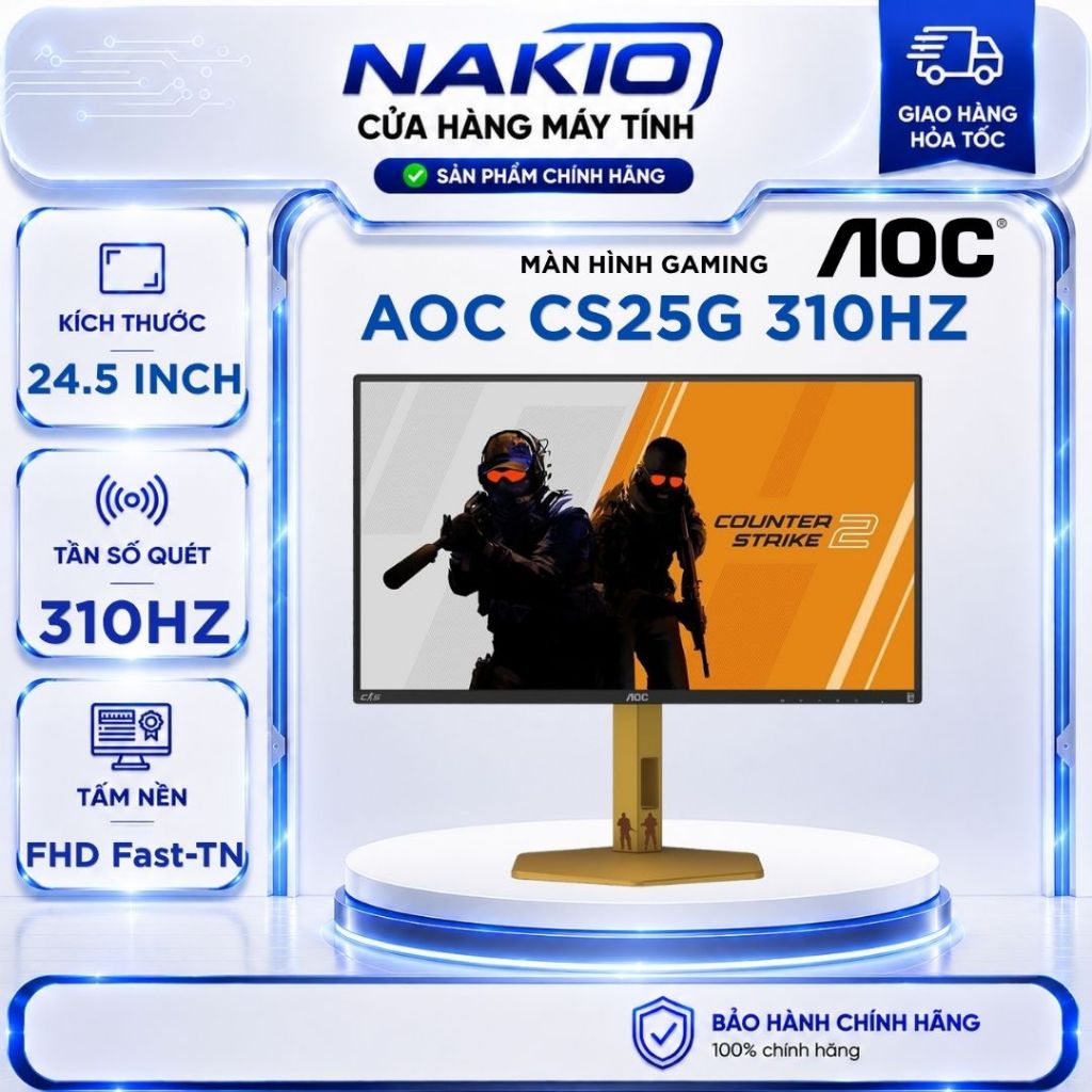 Màn hình Gaming AOC CS25G/71 (24.5 inch/FHD/Fast IPS/310Hz/0.3ms/HDMI 2.0 × 2)