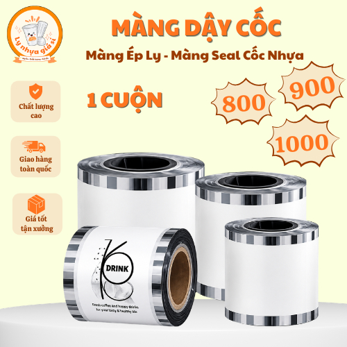 Màng Dập Cốc Ép Ly 800 900 1000 Ly Nhựa Giá Sỉ, Màng Seal Ly Nhựa Dán Miệng Chống Tràn Nước Mang Đi