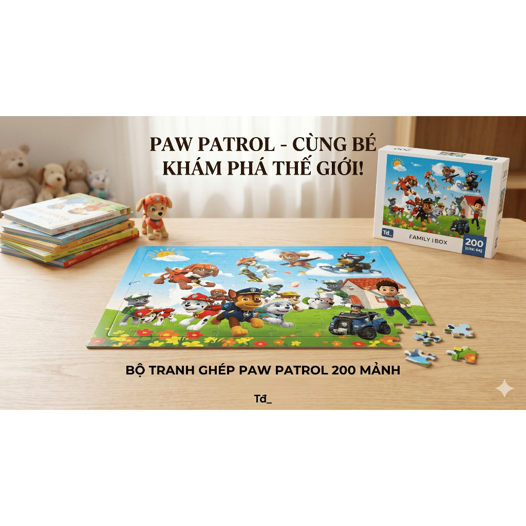 Đồ Chơi Xếp Hình Lắp Ráp Tranh Ghép 200 chi tiết  Cho Bé Phát Triển Trí Tuệ