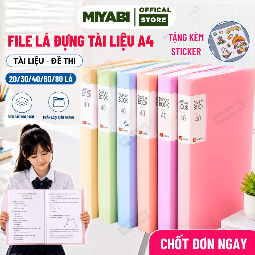 File lá đựng tài liệu a4 nhiều ngăn khóa dây 30 / 60 lá văn phòng phẩm,file lá a4 đựng tài liệu