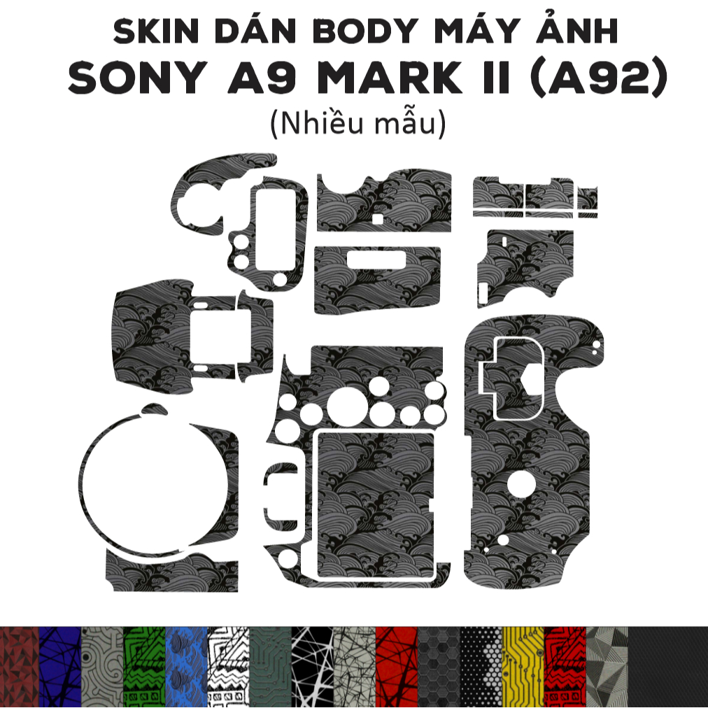 Skin 3M dán Sony A9 Mark II (A92) (Nhiều mẫu) | Miếng dán body máy ảnh chống bám vân tay  Sony A9 Ma