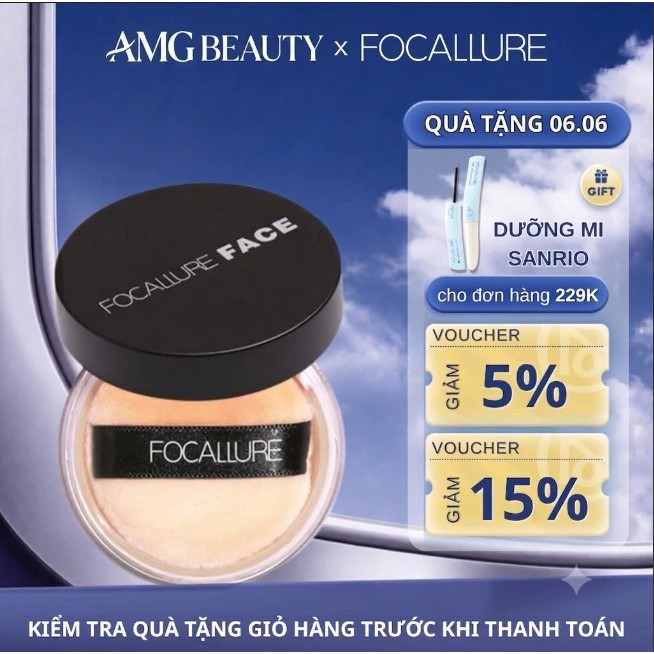 FOCALLURE Phấn phủ dạng bột kiềm dầu che phủ toàn diện 7g