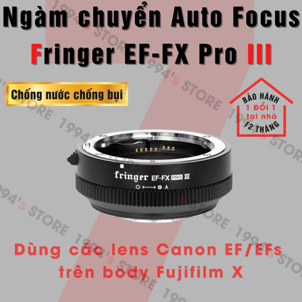 Ngàm chuyển Auto Focus siêu nhanh Fringer EF-FX Pro III cho Fujifilm - Sử dụng lens Canon EF/EFs cho
