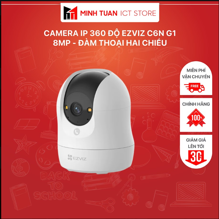 Camera IP 360 Độ EZVIZ C6N G1 - 8MP - Đàm Thoại Hai Chiều