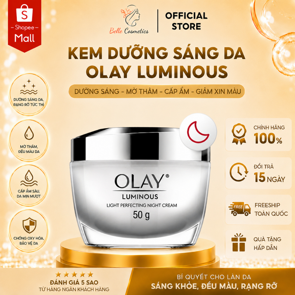 Kem Dưỡng Ẩm OLAY LUMINOUS Ban Đêm Sáng Da 50G