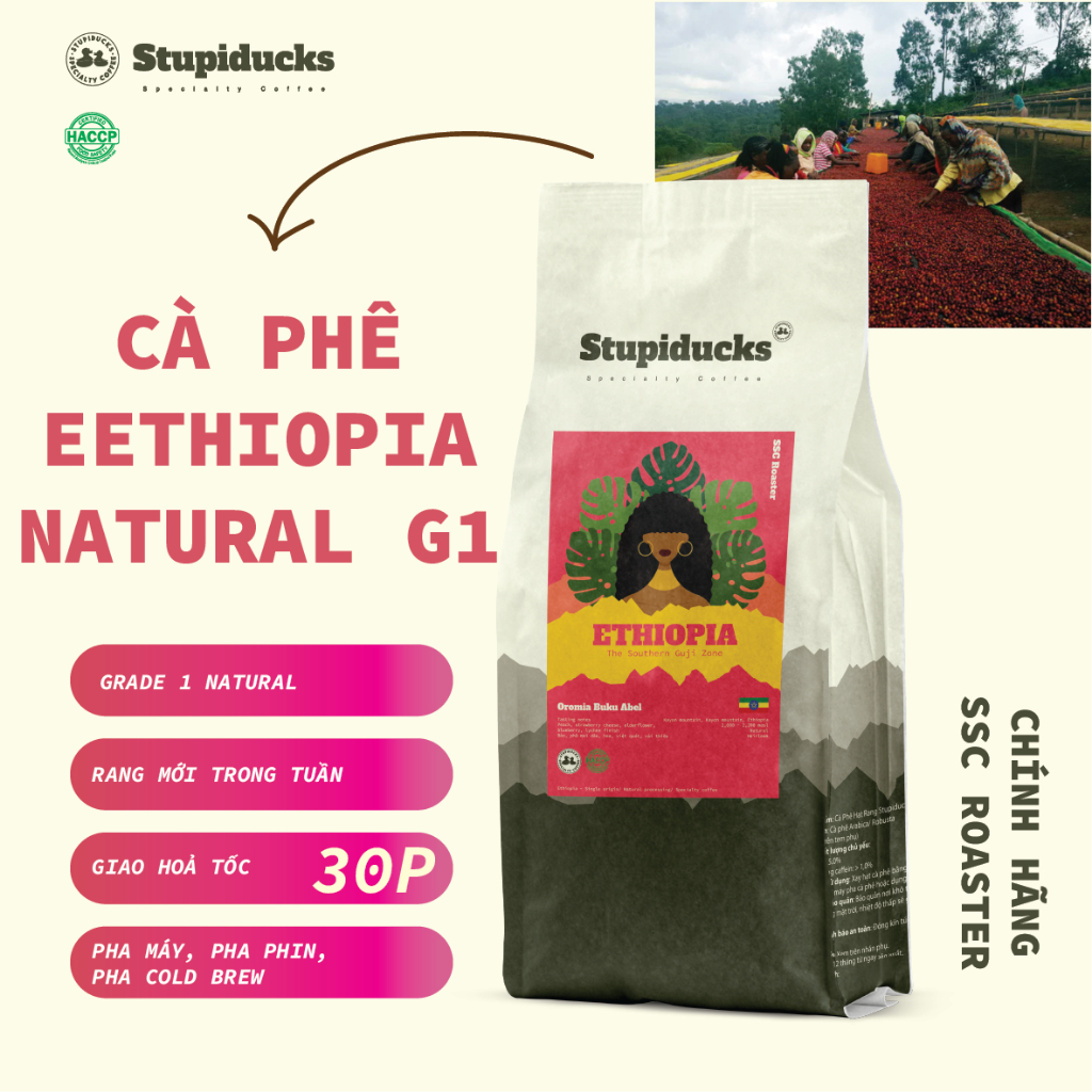 ( Basic Pick ) Cà phê Ethi Oromia Buku Abel G1 Heirloom Natural - Stupiducks Specialty Coffee