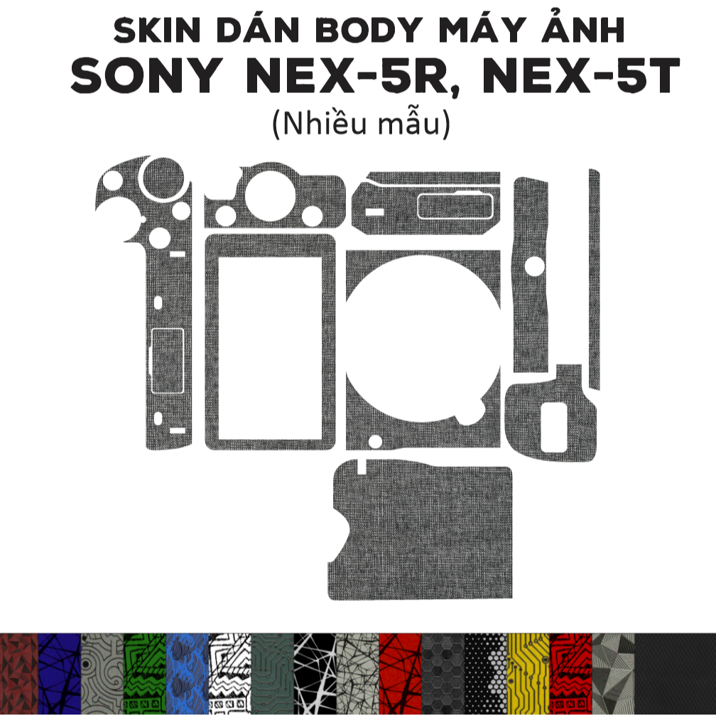 Skin 3M dán Sony NEX-5R, NEX-5T (Nhiều mẫu) | Miếng dán body máy ảnh chống bám vân tay bảo vệ máy So