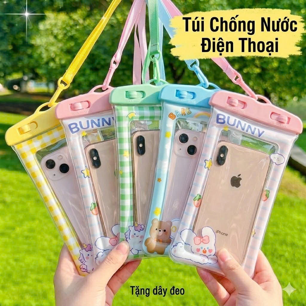 Túi chống nước điện thoại viền phao nổi in hình dễ thương Citycase