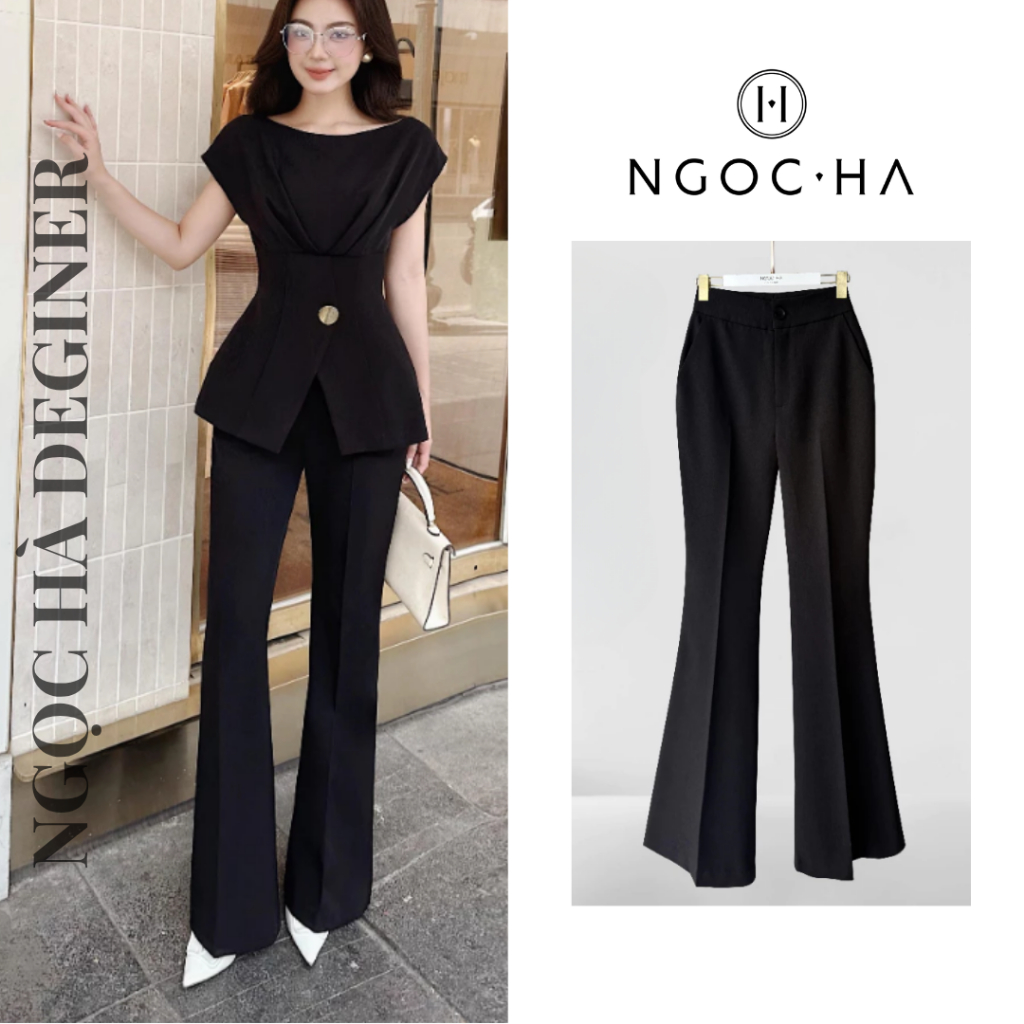Quần Loe Cạp Cao Jenny Pant - Quần Loe Cao Cấp, Quần Công Sở NGOC HA Design Q061