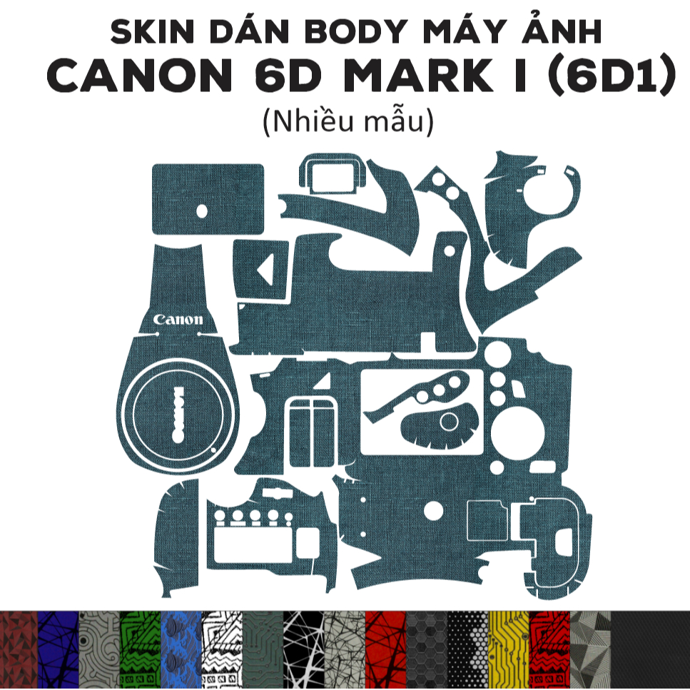 Skin 3M dán Canon 6D Mark I (Nhiều mẫu) | Miếng film dán chống bám bẩn cho body máy Canon 6D Mark I