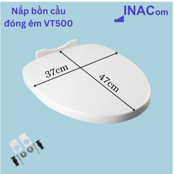 NẮP BỒN CẦU CAO CẤP VT500 ĐÓNG ÊM ( Inax C504VAN-504VWN-700VAN-700VRN-702VRN-710VAN-711VRN-801VRN)