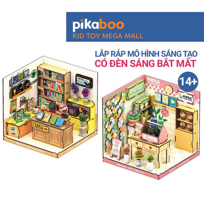 Đồ chơi lắp ráp mô hình sáng tạo Pikaboo, mô hình lắp ráp 3D, mô hình Handmade có đèn