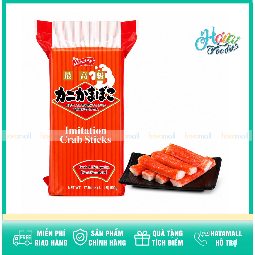 Thanh Giả Cua Tuyết Thượng Hạng Shirakiku Gói 500g – Shirakiku Imitation Crab Sticks High Quality