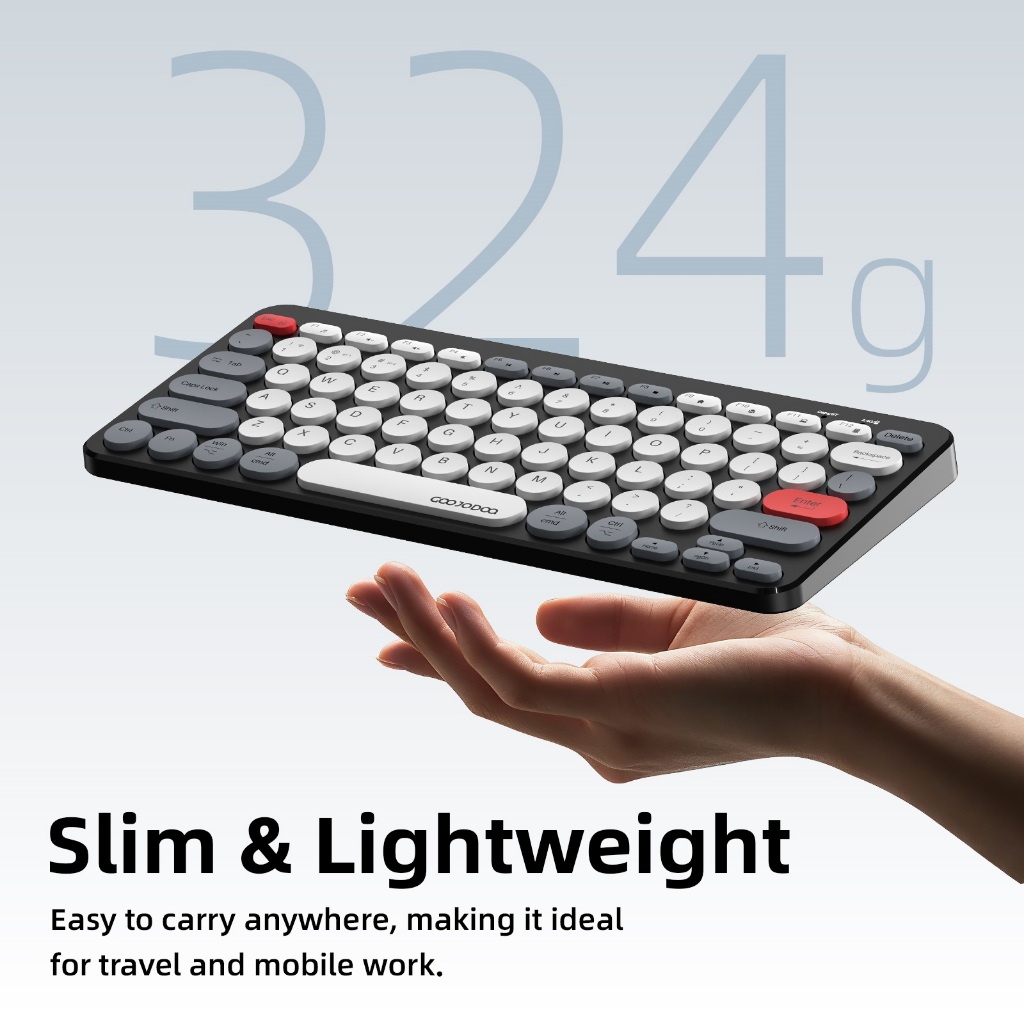 Bàn Phím Mini GOOJODOQ 78 Phím 2 Chế Độ Phím Màng Tròn Retro, Siêu Nhẹ 324g, Pin 300mAh Dùng 43 Giờ | BigBuy360 - bigbuy360.vn
