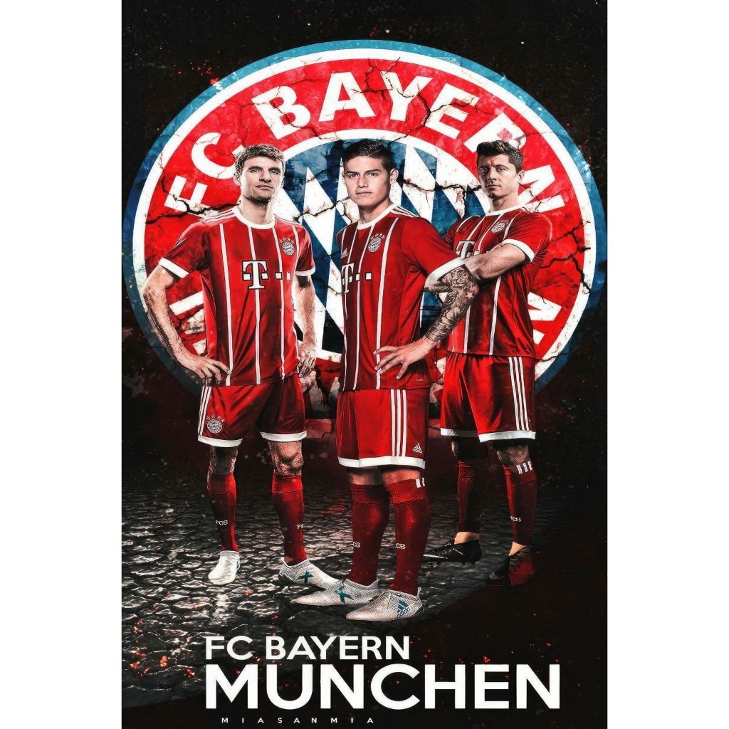 (POSTER Khổ Lớn) CLB Bayern Munich FC,decal,áp phích, poster bóng đá có sẵn keo bóc dán
