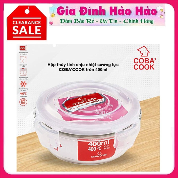 [CLEARANCE SALE] Hộp thủy tinh chịu nhiệt COBA'COOK tròn CBHR970 970ml