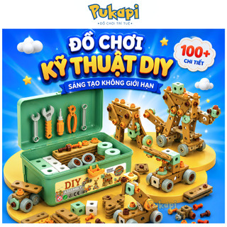 Bộ Kĩ Sư Đồ Chơi Lắp Ráp Dụng Cụ Kỹ Thuật Cho Bé Đồ Chơi Kĩ Sư 144 Chi Tiết Cao Cấp Kèm Khoan Điện - Đồ Chơi PUKAPI
