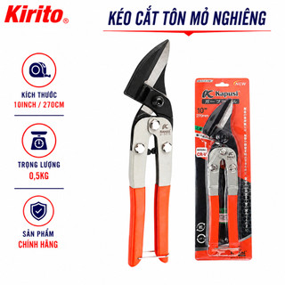 Kéo Cắt Tôn Mỏ Nghiêng 45 Độ Kapusi K0077 10 Inch Chính Hãng, Lưỡi Thép CR-V Cắt Tôn Sắc Bén