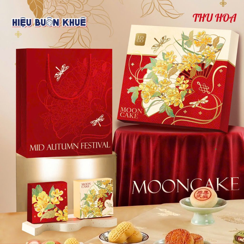 5-10 Hộp Trung Thu 4 Bánh, Hộp Bánh Nướng, Bánh Dẻo 150g - 250g [THU HOA]