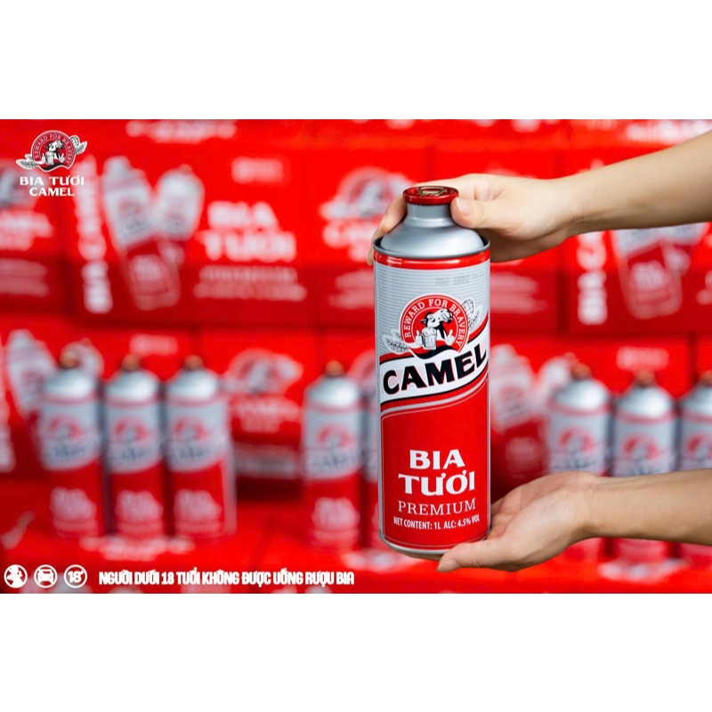 Camel Bia tươi chai 1 lít x 8 chai ALC:4.5%