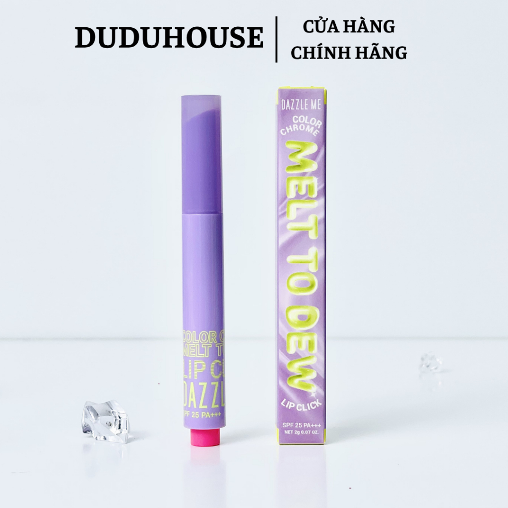 (Hàng Công Ty) Son Bóng DAZZLE ME Color Chrome Melt to Dew Lip Click Dưỡng Ẩm ChốngNắng 2g Duduhouse