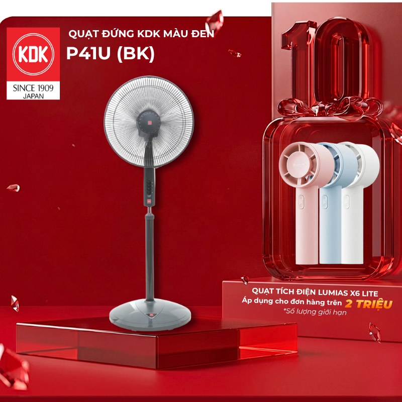 Quạt Nhật đứng KDK P41U (BK)  màu Đen - Bảo Hành Chính Hãng 2 Năm