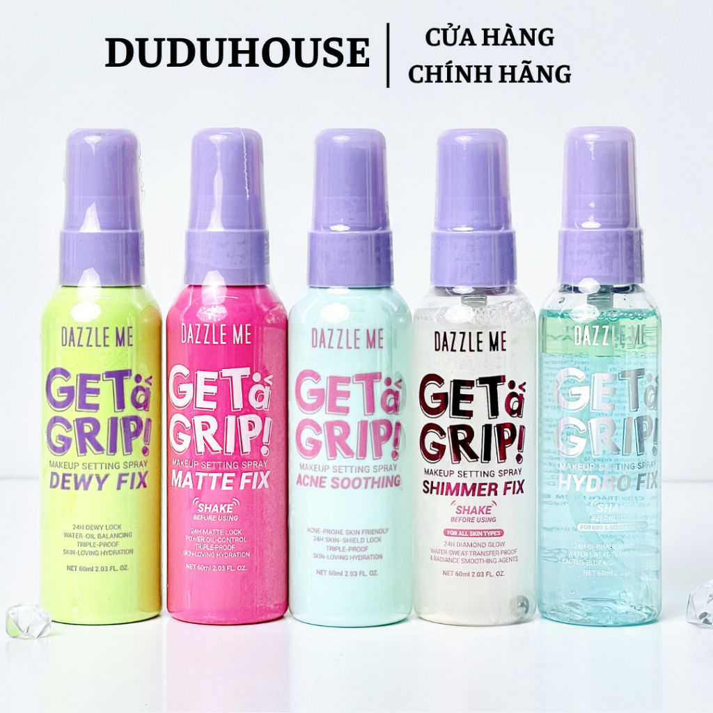 (Hàng Công Ty) Xịt Khóa Nền DAZZLE ME Get A Grip Makeup Setting Spray 60ml Duduhouse