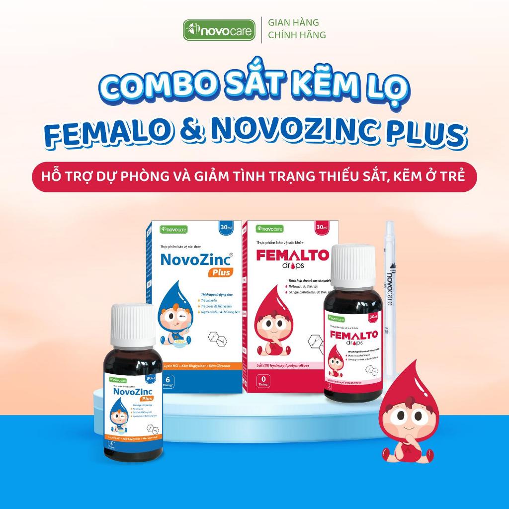 Thực phẩm bổ sung sắt kẽm Drops Family hỗ trợ ăn ngon, tăng sức đề kháng, kẽm Novozinc Plus sắt Fema