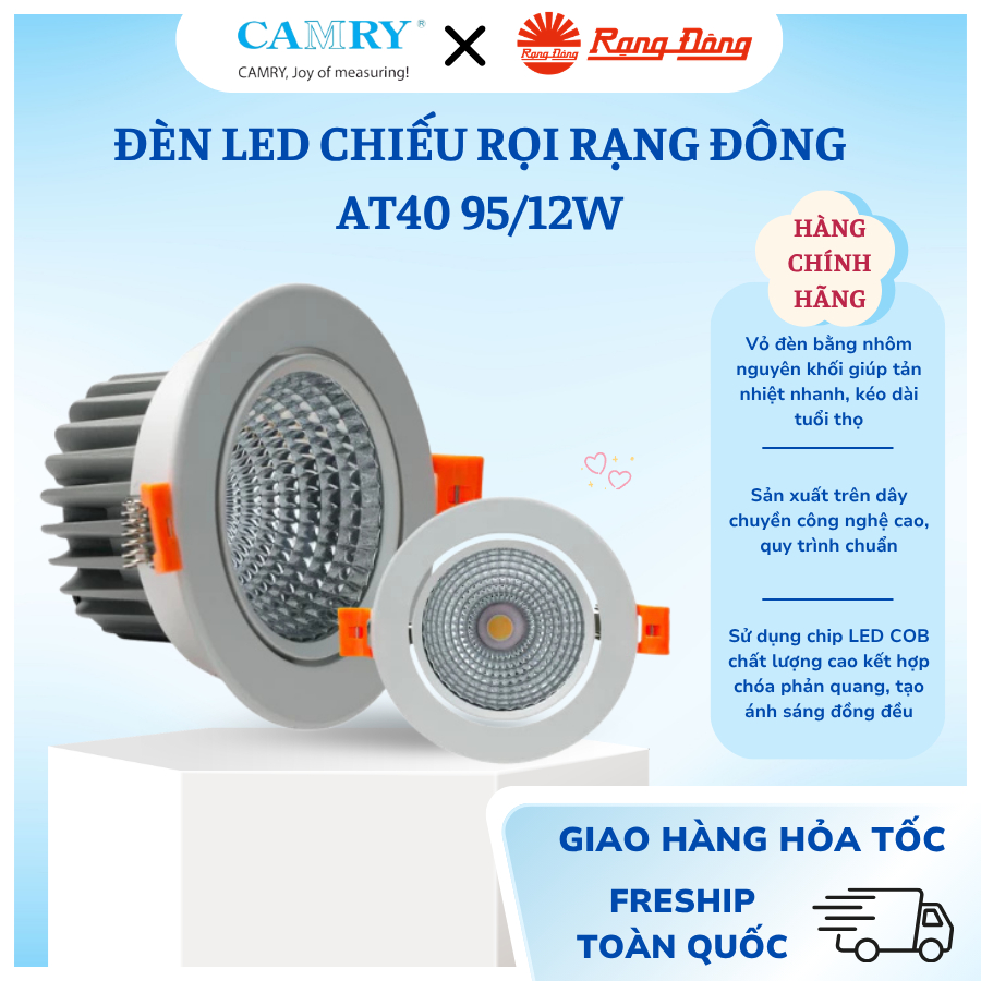 Đèn LED Chiếu Rọi Rạng Đông AT40 95/12W–Xoay Linh Hoạt, Chip LED Hiện Đại, Tiết Kiệm Điện,Độ Bền Cao
