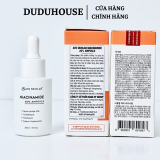 Tinh Chất Avo SkinLab Niacinamide 20% Serum Cấp Ẩm Sáng Da Giảm Thâm 30ml Duduhuse