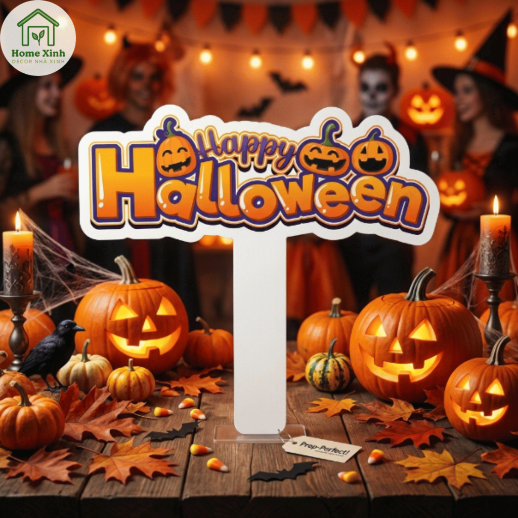 [Có Tay Cầm] Hashtag Halloween HX442 – Bảng Cầm Tay Check-in Happy Halloween Trang Trí Tiệc, Sự Kiện
