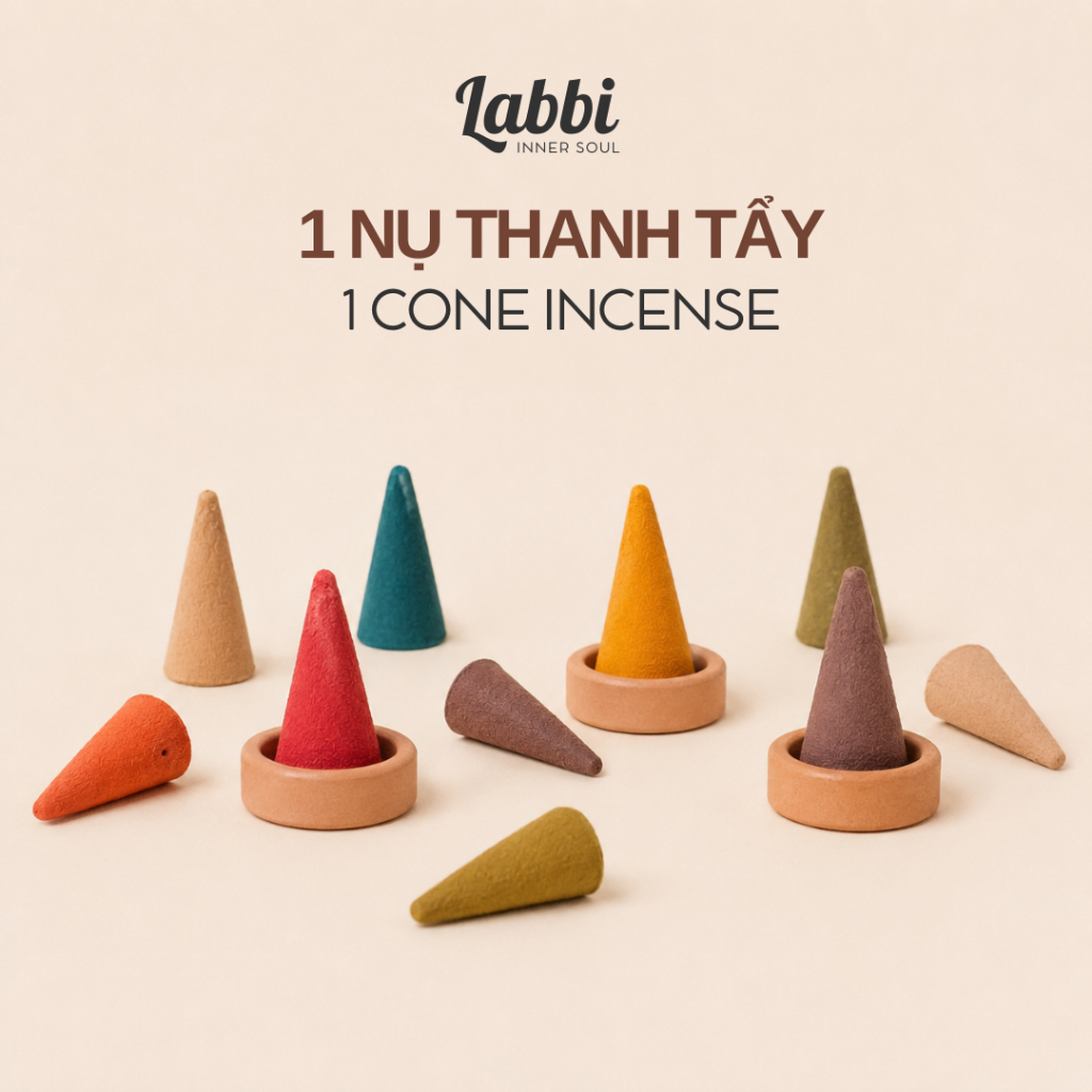 1 NỤ thanh tẩy TỔNG HỢP [Labbi] Mang năng lượng tích cực/ Cone incense