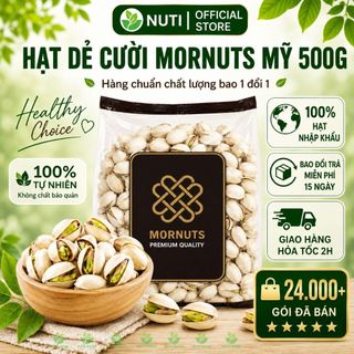 Hạt dẻ cười rang muối mỹ mornuts túi 500g không tẩy trắng ăn vặt giảm cân tết