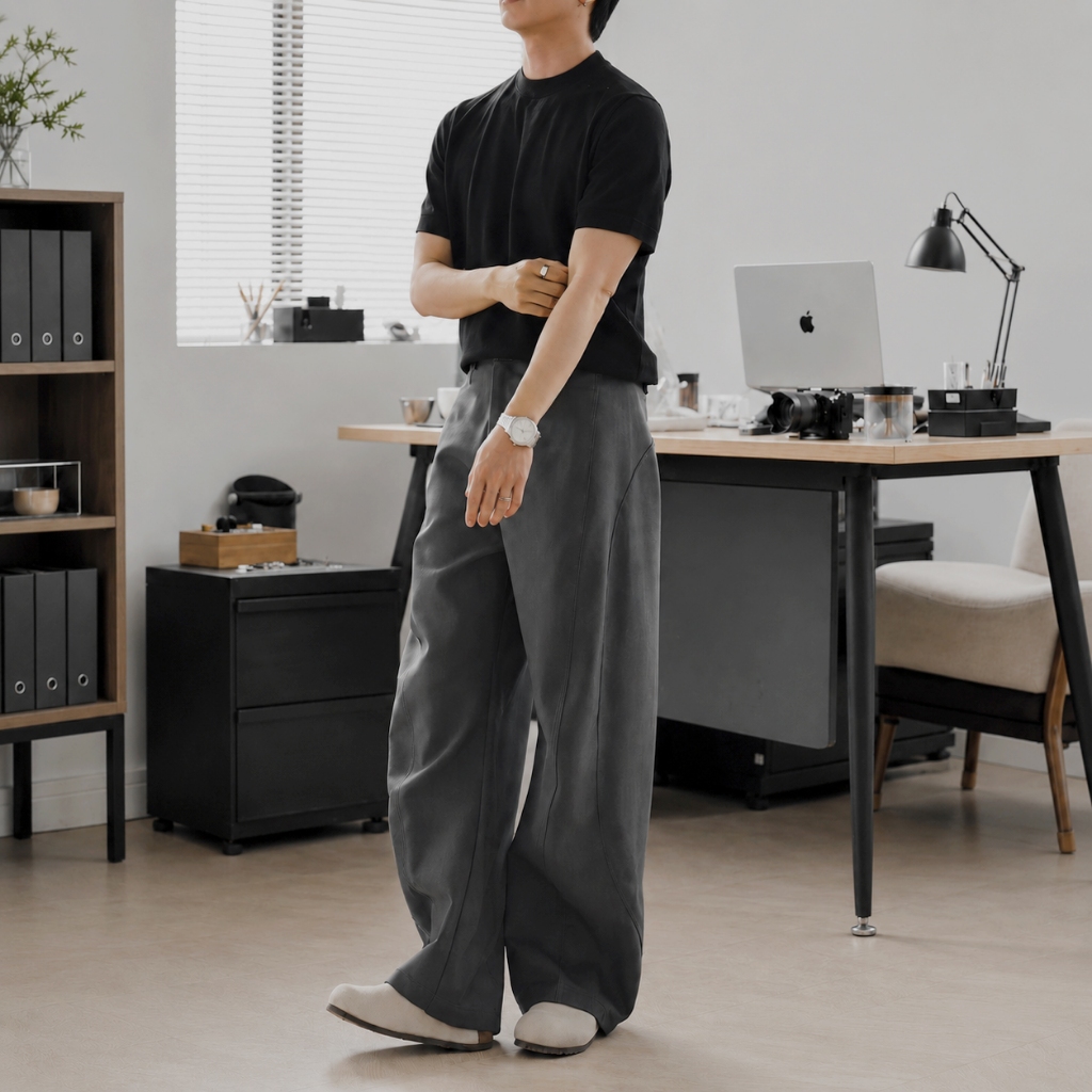 Quần Khaki Ống Cong NOCTURNAL Curvy Pants Nam Nữ Unisex Local Brand | BigBuy360 - bigbuy360.vn