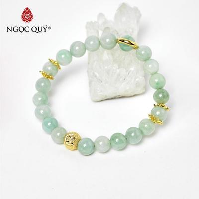 Vòng tay đá Cẩm thạch phối charm - Mẫu VC1018 - Ngọc Quý