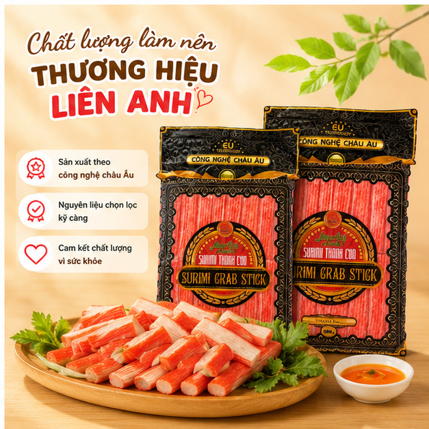 [GIAO HỎA TỐC HCM] Thanh Cua Đông Lạnh Liên Anh (Gói 500g ~ 17.5cm) - Đồ Viên ChiênThả Lẩu Làm Kimba