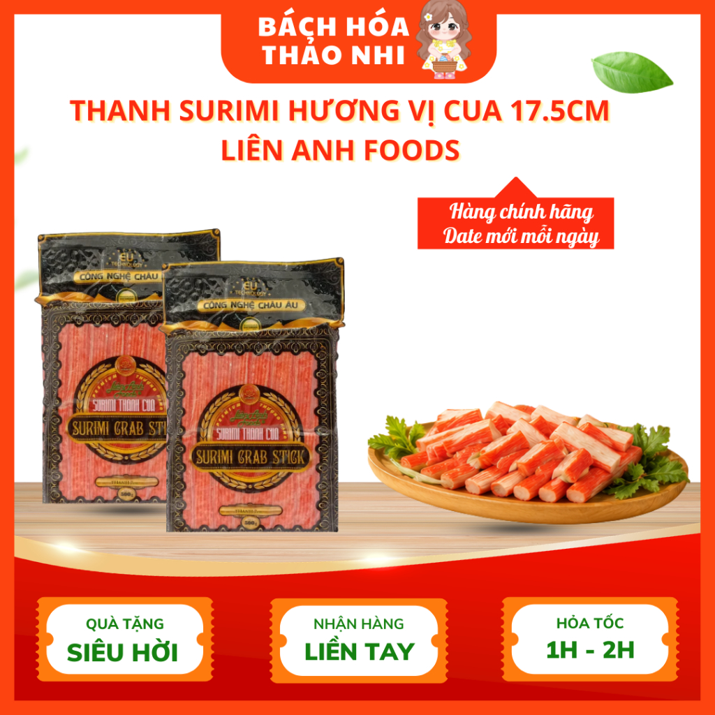 [GIAO HỎA TỐC HCM] Thanh Cua Đông Lạnh Liên Anh (Gói 500g ~ 17.5cm) - Đồ Viên ChiênThả Lẩu Làm Kimba