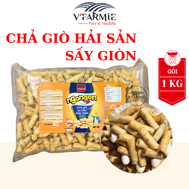 1kg Chả giò ăn liền hải sản Vissan - Chả giò sấy giòn mini Ngon Ngon