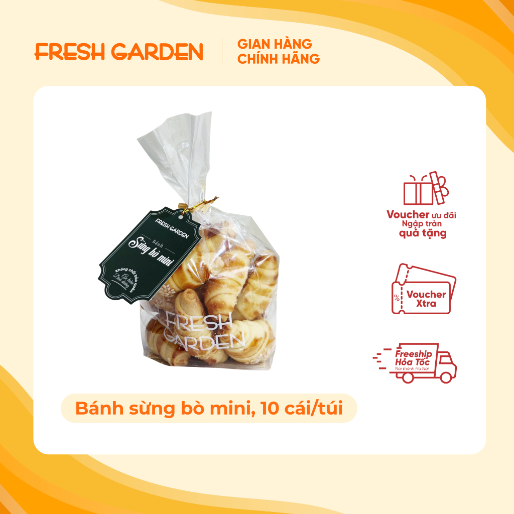 Bánh sừng bò Mini Fresh Garden, Túi 12 cái