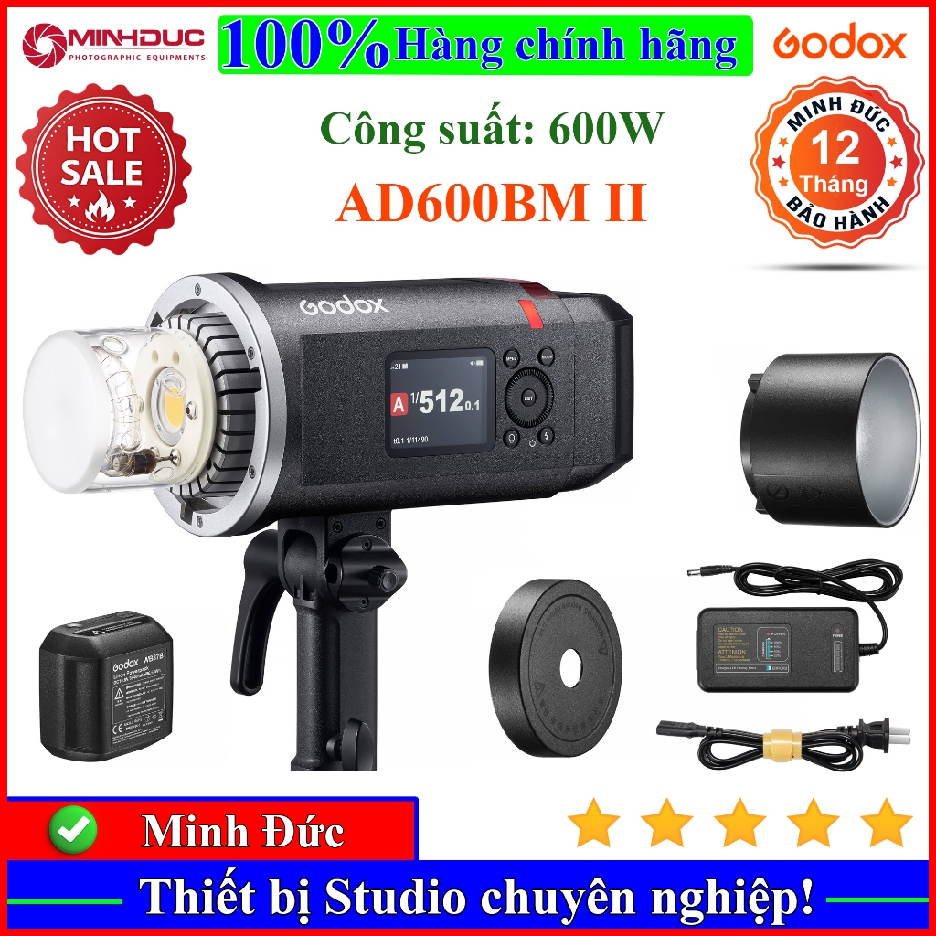 Đèn Flash Godox AD600BM AD600BM II Chính Hãng, Giá Rẻ, Chất Lượng Cao( MINH ĐỨC)