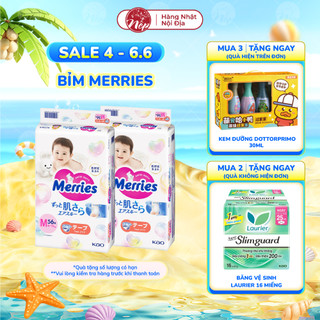 Combo 2 tã bỉm dán quần merries đủ size nb76+6/s70+6/m56+4/l44+6/xl38+6 - nepshop1