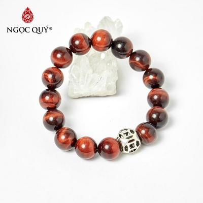 Vòng tay đá Thạch anh mắt hổ tự nhiên phối charm - Mẫu VC1010 - Ngọc Quý
